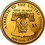 Cook Islands 5 Dollars (Quintuple Eagle. Coat of Arms) LIBERTY COOK ISLANDS $5 A TRIBUTE TO THE UNITED STATES 9999 PURE GOLD coin obverse