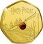 Cook Islands 50 Cents Elizabeth II Golden Snitch 2021  Prooflike TM & © WBEI (S21) HARRY POTTER TM coin reverse