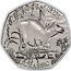 UK 50 Pence (Stegosaurus. Charles III) STEGOSAURUS RN JURASSIC coin reverse
