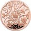 UK Six Pence (Charles III. Tudor Crown with flowers) SIX PEN CE 2024 QP coin reverse