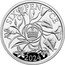 UK Six Pence (Charles III Tudor Crown with flowers) SIX PEN CE 2024 QP coin reverse