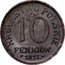Poland 10 Fenigow German Occupation. Wilhelm II 1917 FF Obverse legend away from edge Y# 6 KRÓLESTWO POLSKIE 10 FENIGÓW 1918 coin reverse