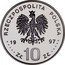 Poland 10 Zlotych Pawel Edmund Strzelecki 1997 Proof Y# 334 RZECZPOSPOLITA POLSKA MW 1997 ZŁ 10 ZŁ coin obverse