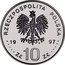 Poland 10 Zlotych Stefan Batory 1997 Proof Y# 327 RZECZPOSPOLITA POLSKA MW 19 97 ZŁ 10 ZŁ coin obverse
