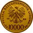 Poland 10000 Zlotych Pope John Paul II 1989 MW Proof Y# 189 POLSKA RZECZPOSPOLITA LUDOWA 19 89 MW ZŁ 10000 ZŁ coin obverse