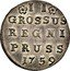 Poland 2 Grossus Russian Occupation of Eastern Prussia 1759 square tail C# 43 II GROSSUS REGNI PRUSS 1759 coin reverse