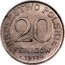 Poland 20 Fenigow German Occupation. Wilhelm II 1917 FF Y# 7 KRÓLESTWO POLSKIE 20 FENIGÓW 1918 coin reverse