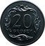 Poland 20 Groszy Circulation Coin 2009 MW Y# 280 20 GROSZY coin reverse