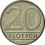 Poland 20 Zlotych Circulation Coin 1988 MW Y# 153.1 20 ZŁOTYCH coin reverse