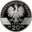 Poland 20 Zlotych Natterjack Toad 1998 Proof Y# 343 RZECZPOSPOLITA POLSKA MW 1998 ZŁ 20 ZŁ coin obverse