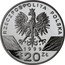 Poland 20 Zlotych Wolf 1999 Proof Y# 382 RZECZPOSPOLITA POLSKA MW 1999 ZŁ 20 ZŁ coin obverse