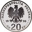 Poland 20 Zlotych 400th Anniversary of the Warsaw as Capital City 1996 Proof Y# 309 RZECZPOSPOLITA POLSKA 19 96 MW ZŁ 20 ZŁ coin obverse