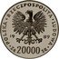 Poland 20000 Zlotych XIV FIFA World Cup in Italy 1989 MW Proof Y# 223 POLSKA RZECZYPOSPOLITA LUDOWA 19 89 MW ZŁ 20000 ZŁ coin obverse