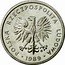 Poland 5 Zlotych Circulation Coin 1989 MW Y# 81.3 POLSKA RZECZPOSPOLITA LUDOWA MW 1989 coin obverse