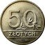 Poland 50 Zlotych Circulation Coin 1990 MW Y# 216 50 ZŁOTYCH coin reverse