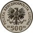 Poland 500 Zlotych Football World Cup in Italy 1988 MW Proof Y# 184 POLSKA RZECZPOSPOLITA LUDOWA 19 88 MW ZŁ 500 ZŁ coin obverse