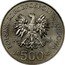 Poland 500 Zlotych 50th Anniversary of the Beginning of World War II 1989 MW Y# 185 POLSKA RZECZPOSPOLITA LUDOWA 19 89 MW ZŁ 500 ZŁ coin obverse