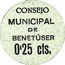 Spain 0.25 Centimos (Benetuser) CONSEJO MUNICIPAL DE BENETÚSER 0'25 CTS. coin obverse