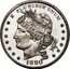 USA 100 Cents 1880 Goloid Metric Dollar.Liberty in a band with wheat and cotton Pattern 1880  E PLURIBUS UNUM LIBERTY 1880 coin obverse