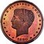 USA 100 Cents 1880 Goloid Metric Dollar.Pattern. 1880  E PLURIBUS UNUM LIBERTY 1880 coin obverse
