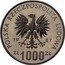 Poland 1000 Zlotych Kazimierz III 1987 KM# Pr568 POLSKA RZECZPOSPOLITA LUDOWA 19 87 MW ZŁ 1000 ZŁ coin obverse