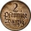 Poland 2 Pfennigs (Danzig Coin) KM# 141 2 PFENNIGE DANZIG coin obverse