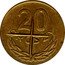 Poland 20 Groszy (Cancelled Die Trial Strike) 20 GROSZY coin reverse