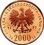 Poland 2000 Zlotych (Fryderyk Chopin. Trial Strike) POLSKA RZECZPOSPOLITA LUDOWA 19 77 MW ZŁ 2000 ZŁ coin obverse