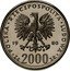 Poland 2000 Zlotych XIII Winter olympic games 1980 KM# Pr422 POLSKA RZECZPOSPOLITA LUDOWA 19 80 MW ZŁ 2000 ZŁ coin obverse
