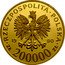 Poland 200000 Zlotych 10th Anniversary of the Forming the Solidarity Trade Union. Larger Type 1990 MW Proof Y# 222a 19 90 200000 ZŁ RZECZPOSPOLITA POLSKA coin obverse