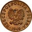 Poland 5 Groszy Trial Strike. No Proba 1949  RZECZPOSPOLITA POLSKA 1949 coin obverse