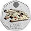 UK 50 Pence Millennium Falcon. Coloured 2024  BU STAR WARS © & ™ LUCASFILM LTD. coin reverse