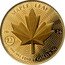 Niue Four Dollars Charles III Maple Leaf 2024  Proof MAPLE LEAF 20 24 45TH ANNIV. 999.991 FINEST GOLD 0.5G coin reverse