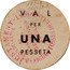 Spain 1 Peseta (Aiguestoses del Llobregat. Red) VAL PER UNA PESSETA AJUNTAMENT - AIGUES TOSSES DEL LLOBREGAT CONSELLERIA DE SANITAT I ASSISTENCIA SOCIAL coin reverse