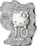 France 10 Euro Hello Kitty 50th Anniversary. Heart 2024 c ⊞ RF 2024 10 EURO 50TH ANNIVERSARY - 50ÈME ANNIVERSAIRE ©2024 SANRIO HELLO KITTY coin obverse