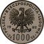 Poland 1000 Zlotych Pope John Paul II. Trial Strike 1982 MW KM# Pr480 POLSKA RZECZPOSPOLITA LUDOWA 19 82 MW ZŁ 1000 ZŁ coin obverse