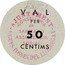Spain 50 Centimos (Aiguestoses del Llobregat) VAL PER 50 CÈNTIMS AJUNTAMENT - AIGUES TOSSES DEL LLOBREGAT CONSELLERIA DE SANITAT I ASSISTENCIA SOCIAL coin reverse