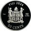 Fiji 50 Cents Mona Lisa. Van Gogh 2024 In Sets only 1 OZ 2024 50 CENTS .999 FINE SILVER FIJI REREVAKA NA KALOU KA DOKA NA TUI coin obverse