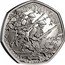 UK 50 Pence (80th Anniversary of D-Day. Lighter Piece) D-DAY 6 JUNE 1944 D L UTAH OMAHA GOLD JUNO SWORD coin reverse