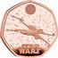 UK 50 Pence Star Wars. X-Wing 2024 Proof STAR WARS™ ©&™ LUCASFILM LTD. coin reverse