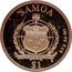 Samoa 1 Dollar (Australian Gold Rush) SAMOA FA'AVAE I LE ATUA SAMOA $1 0.5 G AU 585 coin obverse