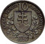 Slovakia 10 Korun (Prince Pribina of Nitra. Pattern) DESAŤ KORÚN 10 SLOVENSKÝCH coin obverse