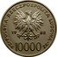 Poland 10000 Zlotych (10th Anniversary of the Election of Pope Ioannes Paulus II. Trial Strike) POLSKA RZECZPOSPOLITA LUDOWA 19 88 MW ZŁ 10000 ZŁ coin obverse