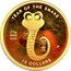 Cook Islands 15 Dollars Year of the Snake 2001 P Proof YEAR OF THE SNAKE 2.5G 9999 GOLD 如 意 P 15 DOLLARS coin reverse