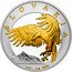 Niue 2 Dollars (Eagle with Krivan. Gilded) SLOVAKIA CM MH 1OZ . AG 999 coin reverse
