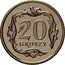 Poland 20 Groszy Circulation Coin. Trial Strike 1990 MW PRÓBA 20 GROSZY coin reverse