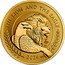 UK 200 Pounds The British Lion and The American Eagle. Privy Bell. Frosted 2024 THE LION AND THE EAGLE 2024 JM coin reverse