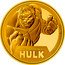 Niue 250 Dollars (Hulk. Marvel) THE INCREDIBLE HULK 1 OZ 9999 FINE GOLD ©MARVEL coin reverse