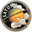 Cook Islands 5 Dollars (Saturn) SATURN 2014 NAMED AFTER THE ROMAN GOD OF AGRICULTURE, SATURN HAS THE MOST SPECTACULAR RING SYSTEM OF ALL OUR SOLAR SYSTEM'S PLANETS INTERNATIONAL YEAR OF ASTRONOMY 2009 THE SOLAR SYSTEM coin reverse