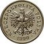 Poland 5 Groszy Circulation Coin. Five Oak Leaves. Trial Strike 1990 MW RZECZPOSPOLITA POLSKA MW 1990 coin obverse